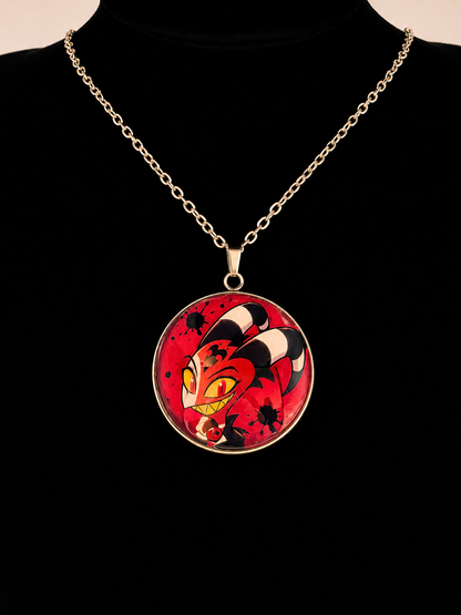 Helluva Boss Inspired Blitzø 30mm Pendant Stainless Steel 20 inch Necklace