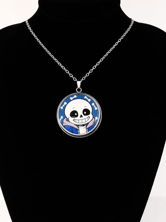 Undertale Inspired Sans 30 mm Pendant Stainless Steel 20 inch Necklace
