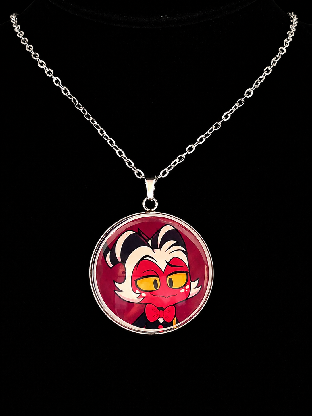 Helluva Boss Inspired Moxxie 30 mm Pendant Stainless Steel 20 inch Necklace
