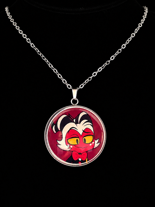 Helluva Boss Inspired Moxxie 30 mm Pendant Stainless Steel 20 inch Necklace