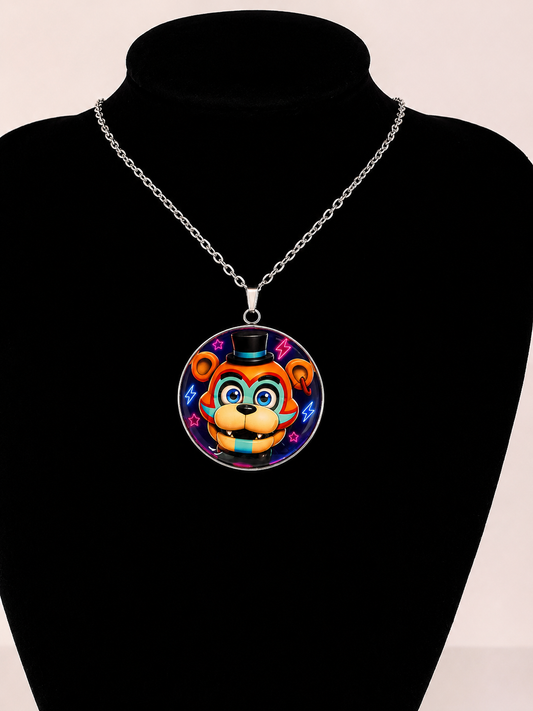 Five Nights at Freddy's: Security Breach Inspired Glamrock Freddy Pendant Necklace