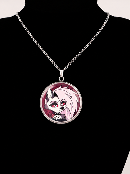 Helluva Boss Inspired Loona 30 mm Pendant Stainless Steel 20 inch Necklace