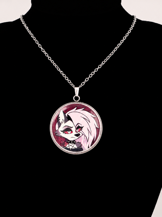 Helluva Boss Inspired Loona 30 mm Pendant Stainless Steel 20 inch Necklace