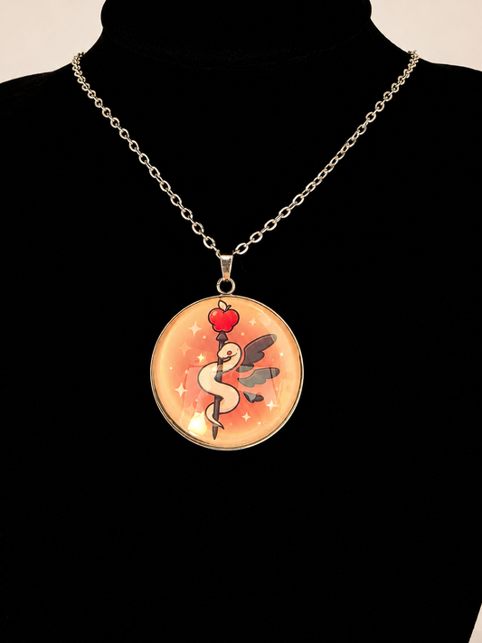 Hazbin Hotel Inspired Lucifer's Staff 30 mm Pendant Stainless Steel Necklace