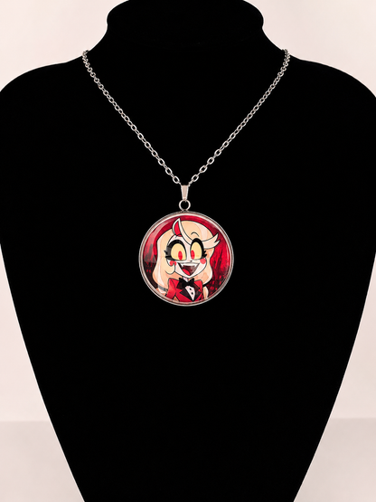 Hazbin Hotel Inspired Charlie Morningstar 30 mm Pendant Stainless Steel Necklace