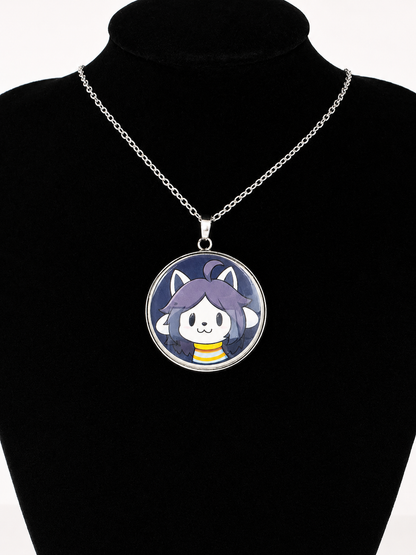 Undertale Undertale Inspired Temmie 30 mm Pendant Stainless Steel 20 inch NecklaceTemmie Pendant Necklace