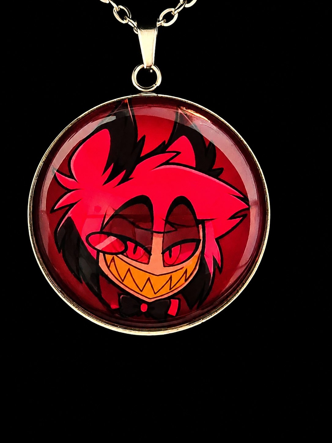 Hazbin Hotel Inspired Alastor 30 mm Pendant Stainless Steel 20 inch Necklace