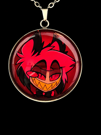 Hazbin Hotel Inspired Alastor 30 mm Pendant Stainless Steel 20 inch Necklace