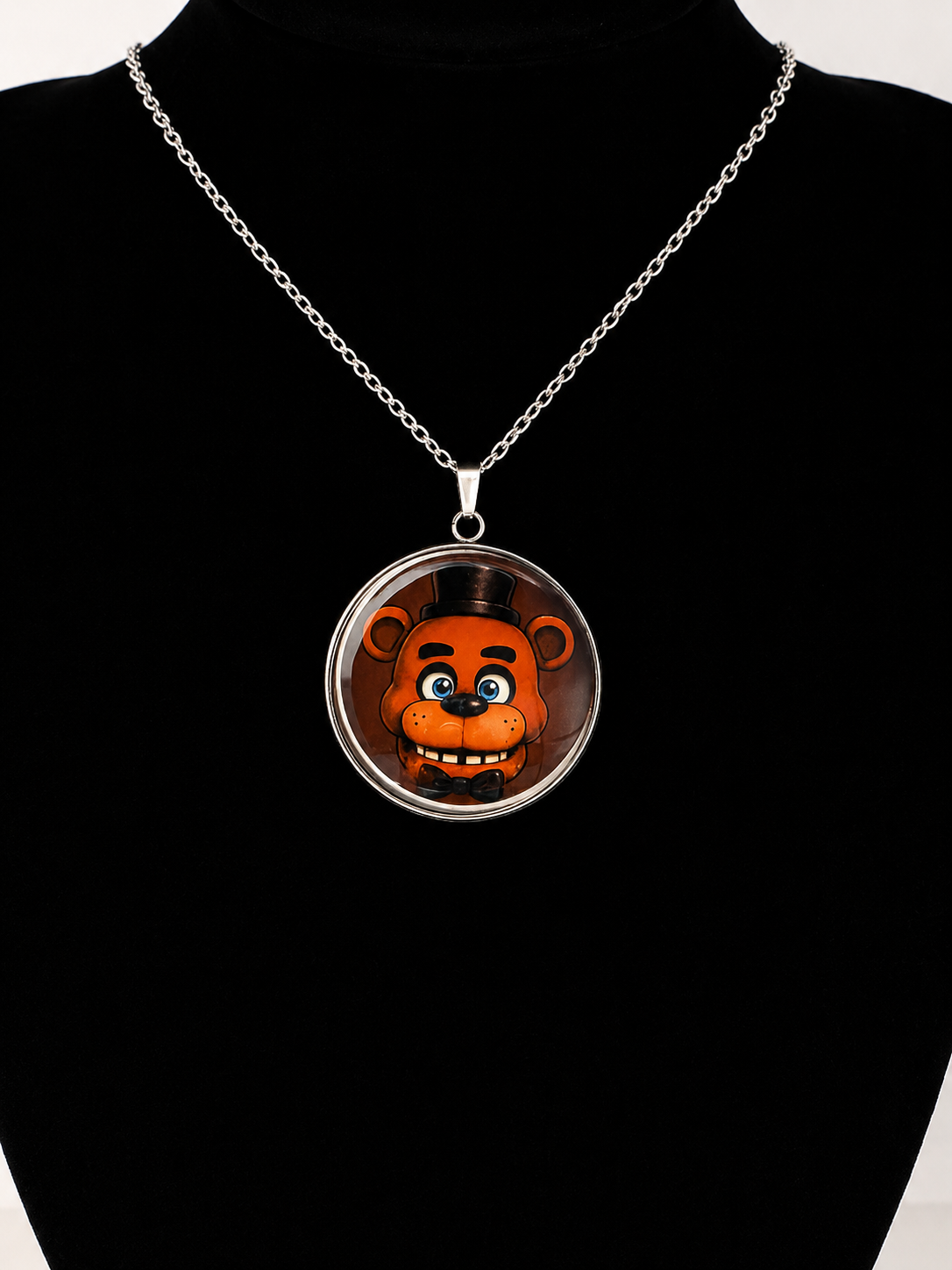 Five Nights at Freddy's Inspired Freddy 30 mm Pendant Stainless Steel Necklace