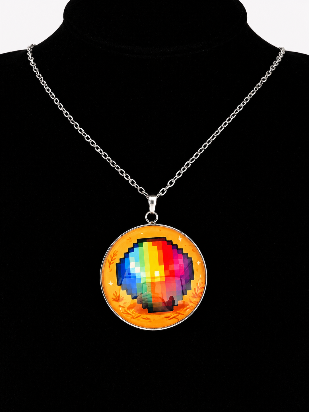 Prismatic Shard Inspired Stardew Valley 30 mm Pendant Stainless Steel Necklace