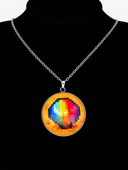 Prismatic Shard Inspired Stardew Valley 30 mm Pendant Stainless Steel Necklace