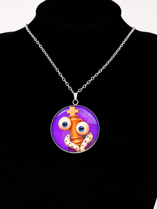 The Amazing Digital Circus Inspired Kinger 30mm Pendant Stainless Steel Necklace