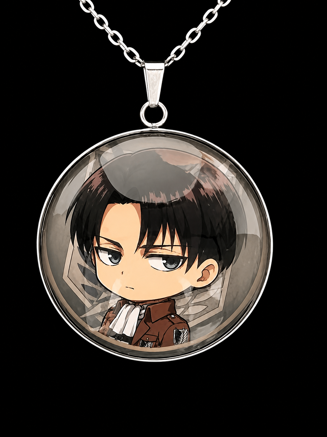 Attack on Titan Inspired Levi 30 mm Pendant Stainless Steel 20 inch Necklace
