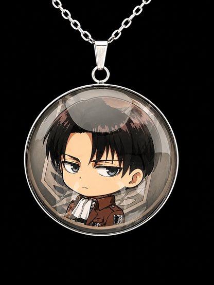 Attack on Titan Inspired Levi 30 mm Pendant Stainless Steel 20 inch Necklace