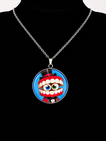 The Amazing Digital Circus Inspired Caine 30 mm Pendant Stainless Steel Necklace