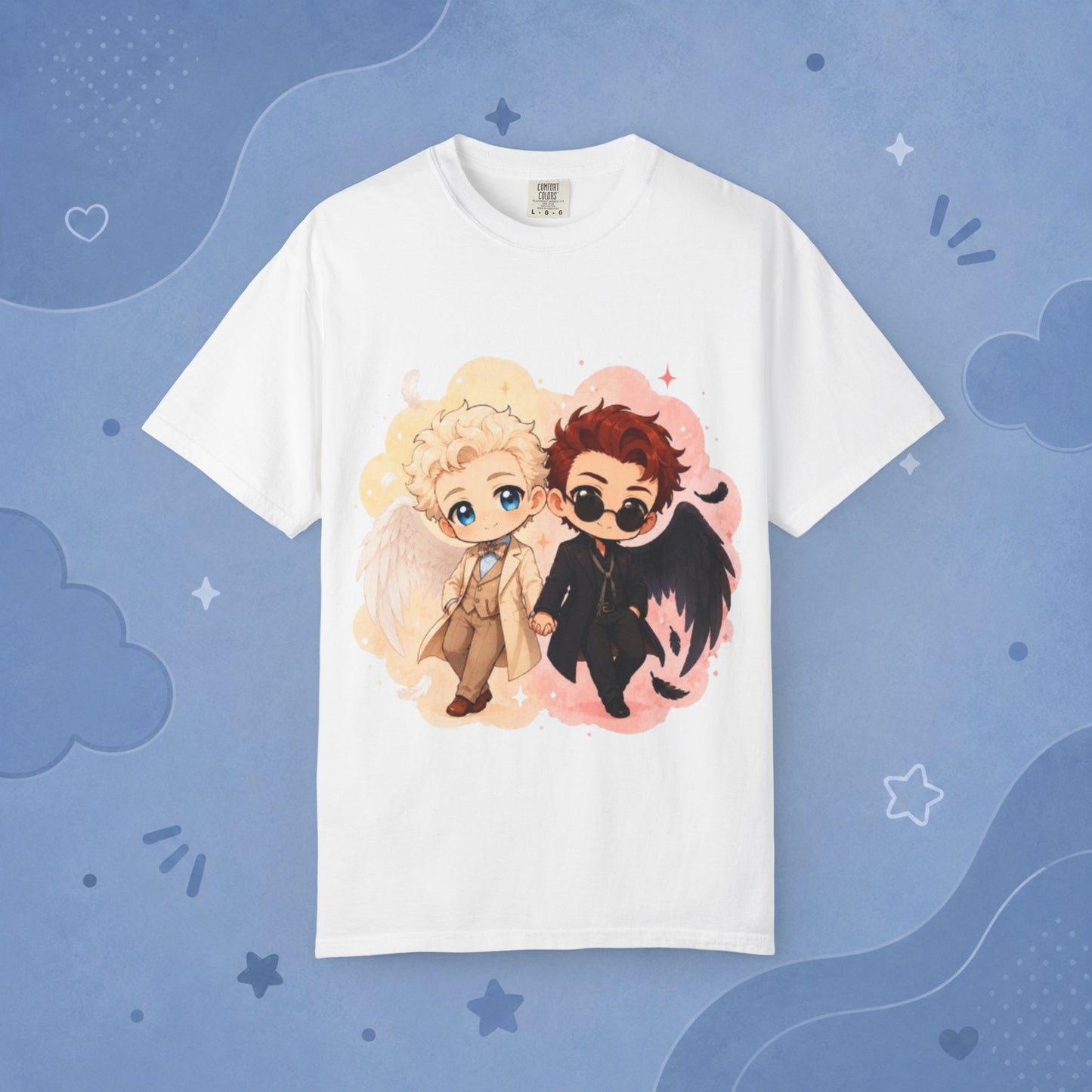 Good Omens Inspired Crowley & Aziraphale 100% Cotton Graphic T-Shirt