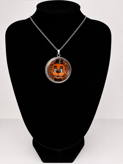 Five Nights at Freddy's Inspired Freddy 30 mm Pendant Stainless Steel Necklace