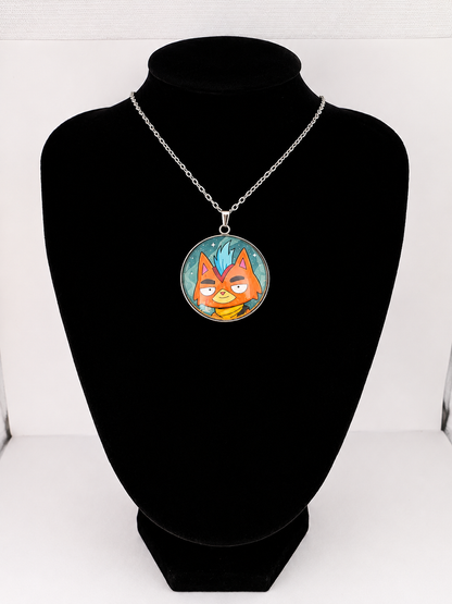 Final Space Inspired Little Cato 30 mm Pendant Stainless Steel 20 inch Necklace