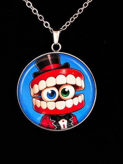 The Amazing Digital Circus Inspired Caine 30 mm Pendant Stainless Steel Necklace