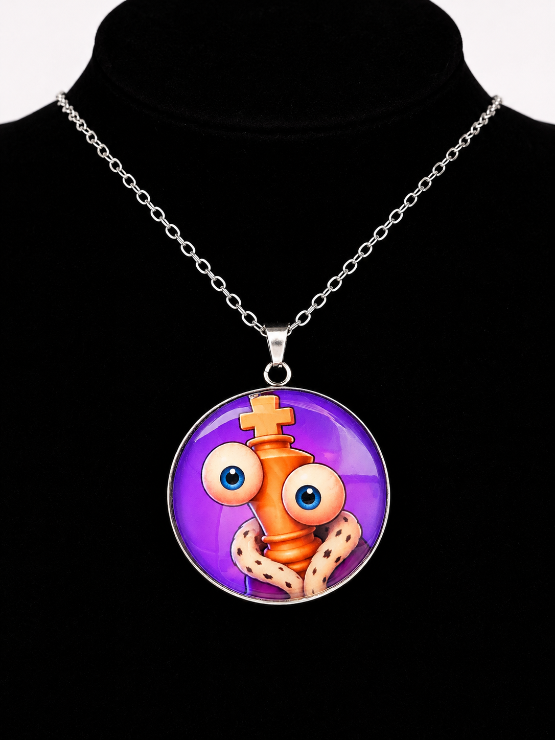The Amazing Digital Circus Inspired Kinger 30mm Pendant Stainless Steel Necklace