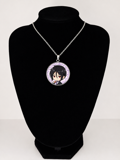 Black Butler (Kuroshitsuji) Inspired Sebastian Pendant Stainless Steel Necklace