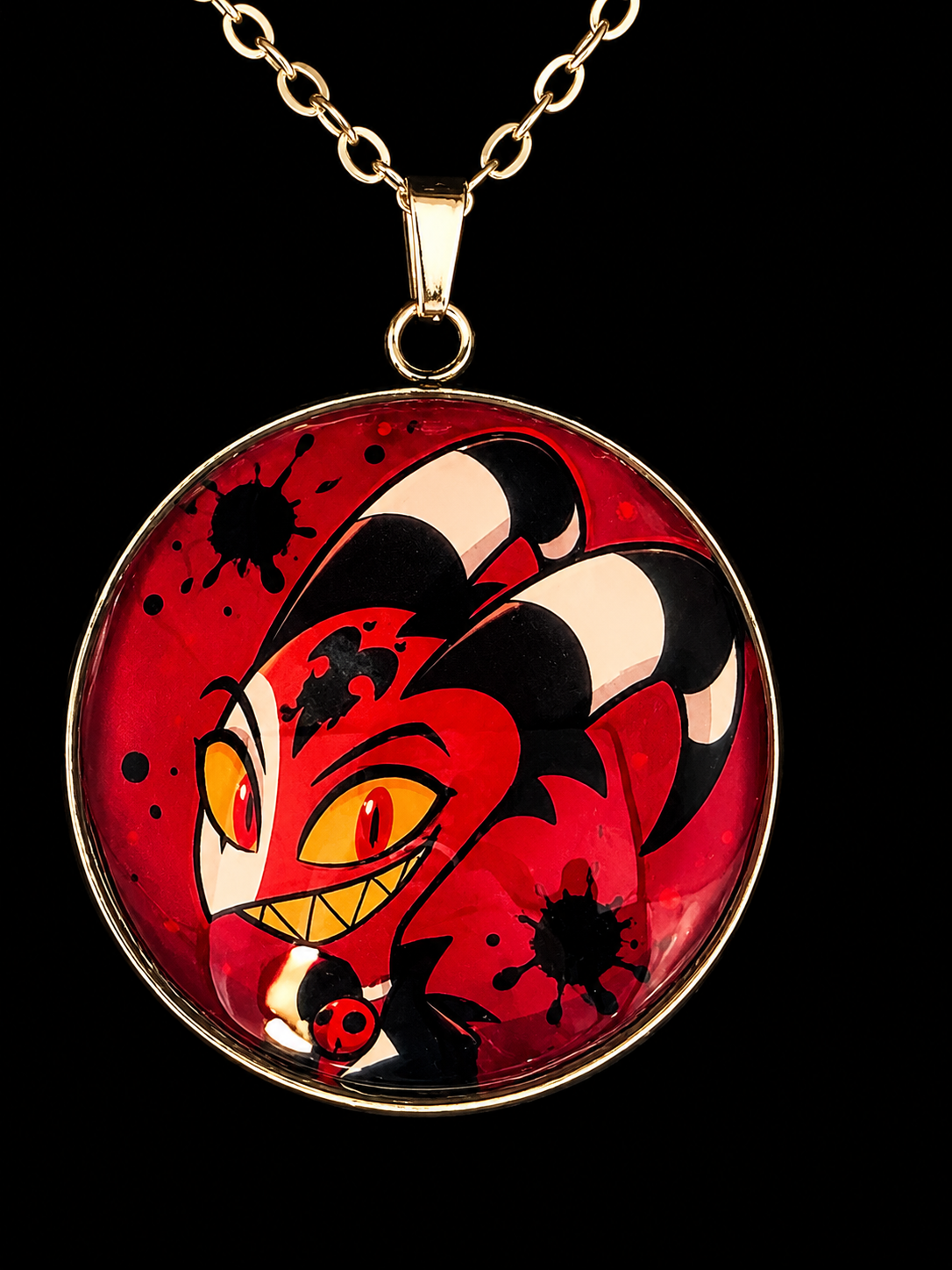 Helluva Boss Inspired Blitzø 30mm Pendant Stainless Steel 20 inch Necklace