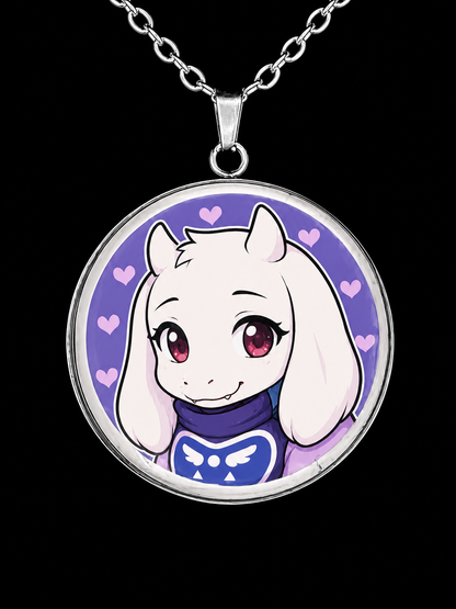 Undertale Inspired Toriel 30mm Pendant Stainless Steel 20 inch Necklace