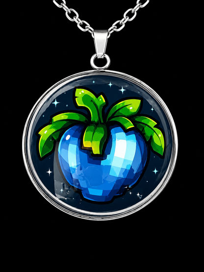 Stardew Valley Inspired Ancient Fruit 30 mm Pendant Stainless Steel Necklace