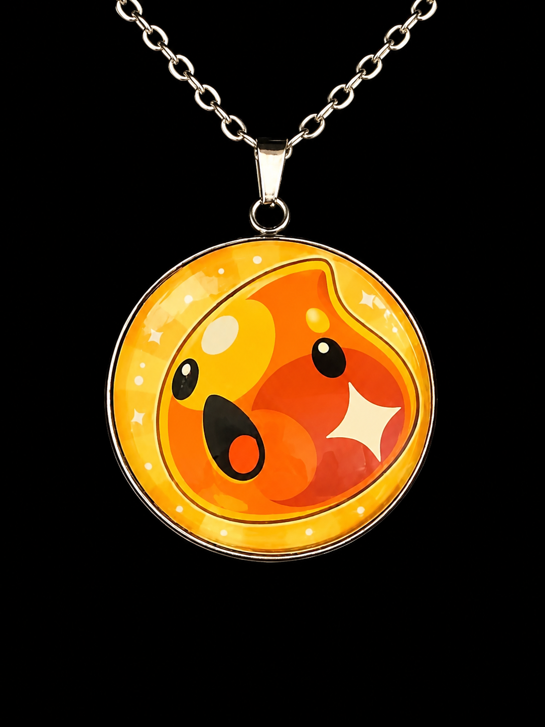 Slime Rancher Inspired Gold Slime 30 mm Pendant Stainless Steel Necklace
