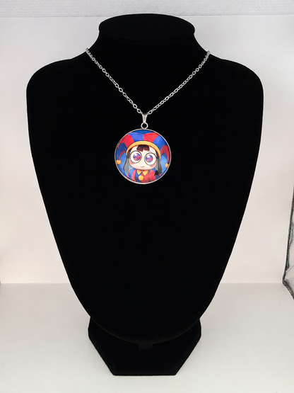 Pomni Inspired The Amazing Digital Circus 30 mm Pendant Stainless Steel Necklace
