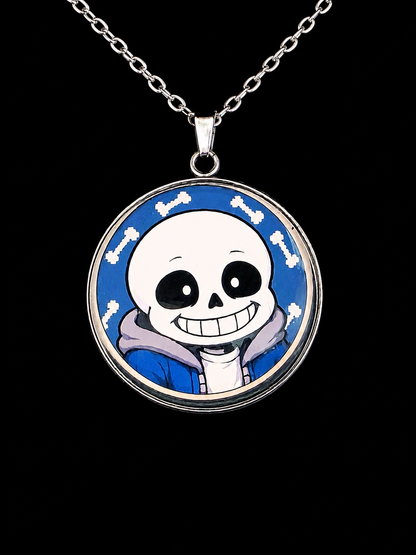Undertale Inspired Sans 30 mm Pendant Stainless Steel 20 inch Necklace
