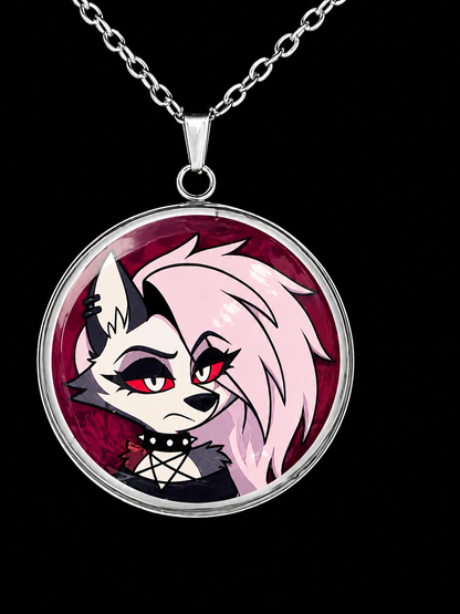 Helluva Boss Inspired Loona 30 mm Pendant Stainless Steel 20 inch Necklace