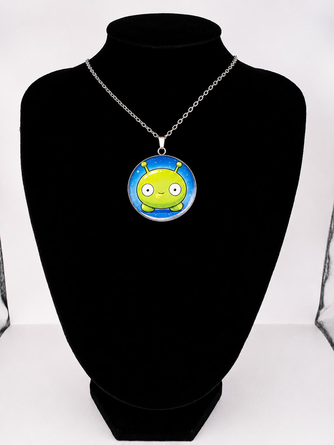 Final Space Inspired Mooncake 30 mm Pendant Stainless Steel 20 inch Necklace
