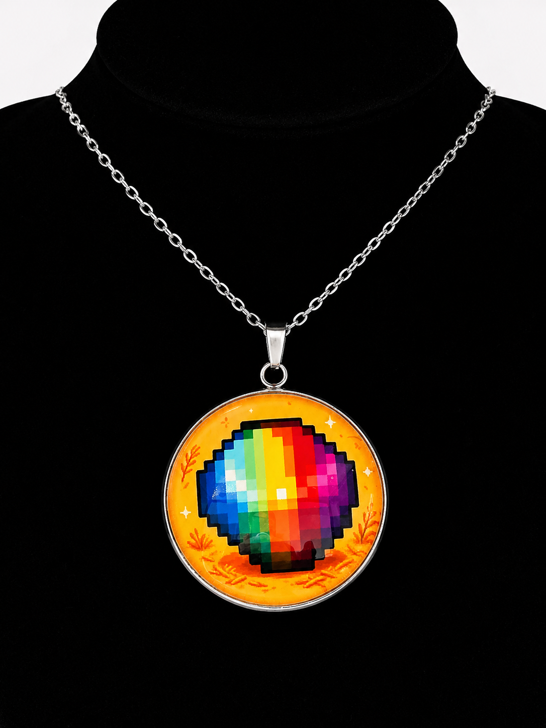 Prismatic Shard Inspired Stardew Valley 30 mm Pendant Stainless Steel Necklace