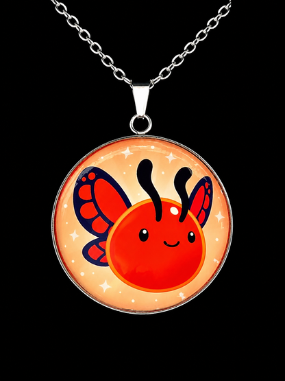Slime Rancher 2 Inspired Flutter Slime 30 mm Pendant Stainless Steel Necklace