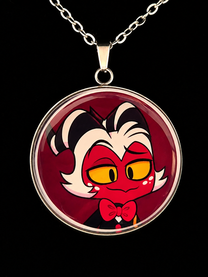 Helluva Boss Inspired Moxxie 30 mm Pendant Stainless Steel 20 inch Necklace
