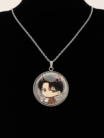 Attack on Titan Inspired Levi 30 mm Pendant Stainless Steel 20 inch Necklace