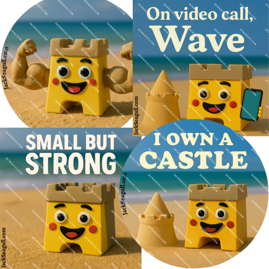Carla: The Mighty Sandcastle -  3 inch Die-Cut Sticker Pack