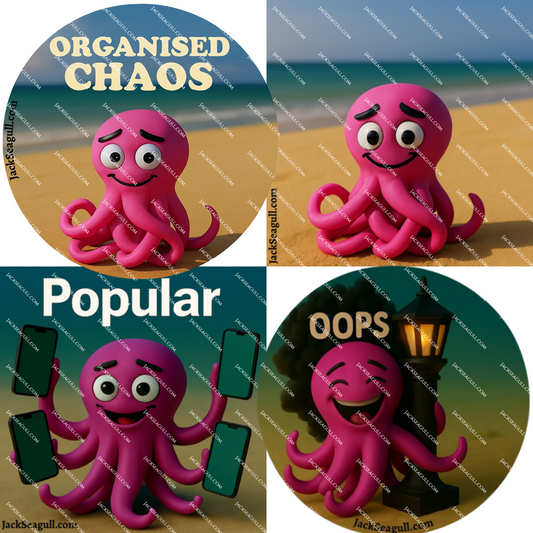 Tangle: The Clumsy Octopus -  3 inch Die-Cut Sticker Pack