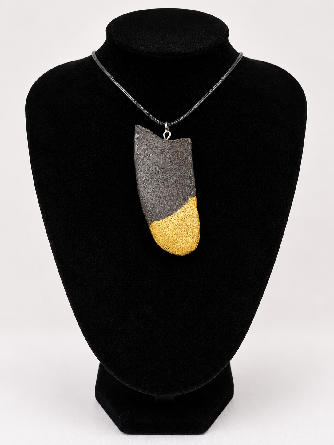 Driftwood pendant necklace featuring metallic painted style design