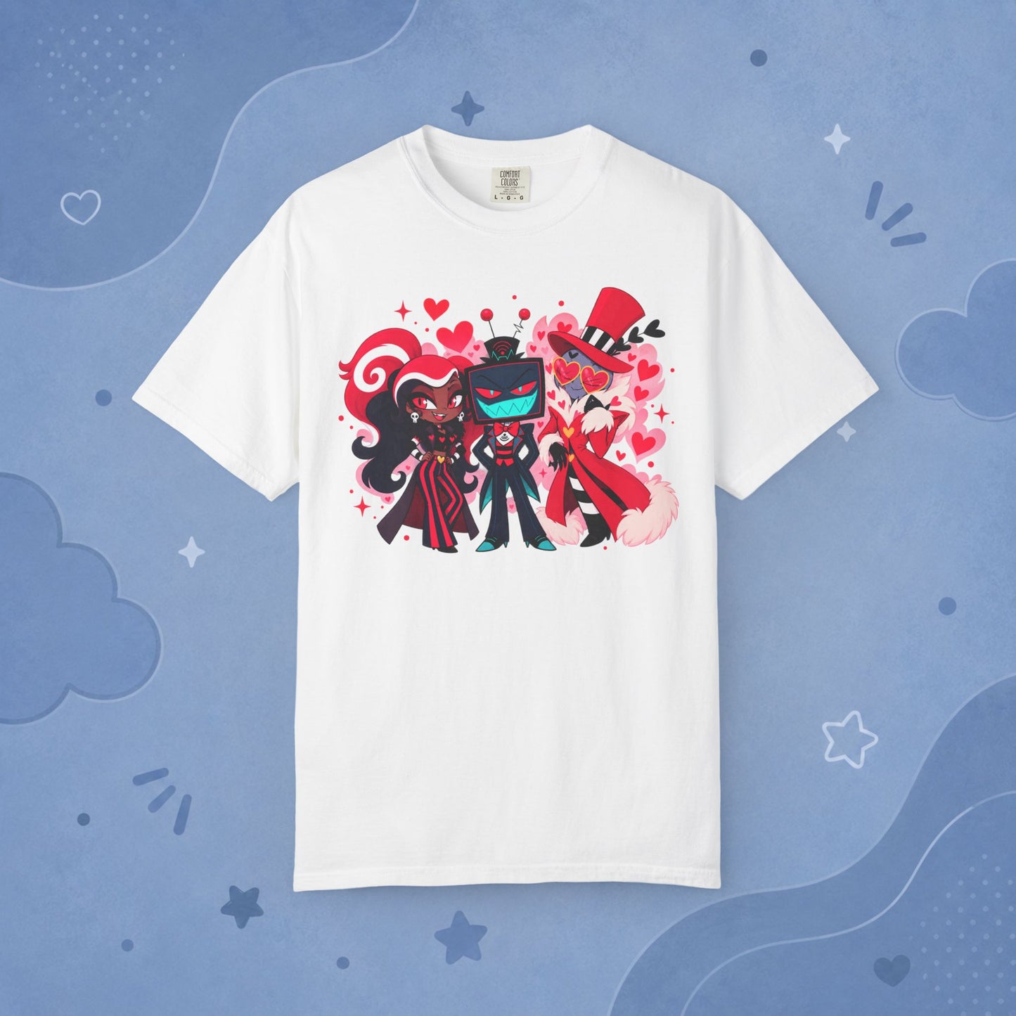 Hazbin Hotel Inspired The Vees - Velvette Valentino & Vox 100% Cotton Graphic T-Shirt