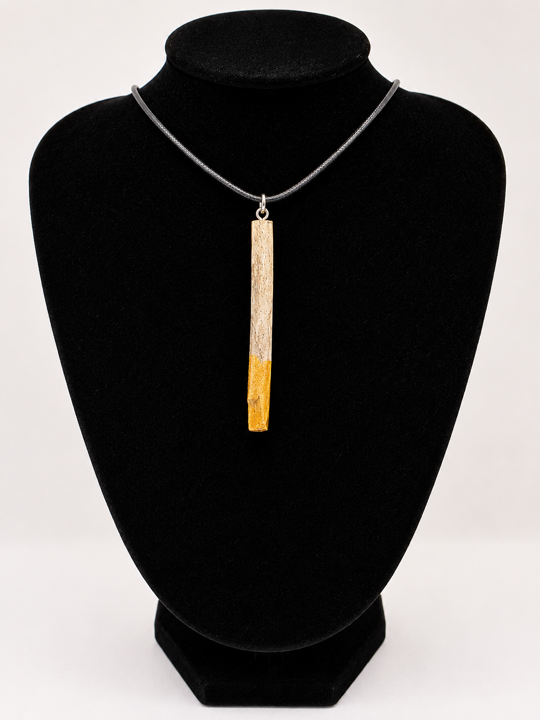 Driftwood pendant necklace featuring metallic painted style design