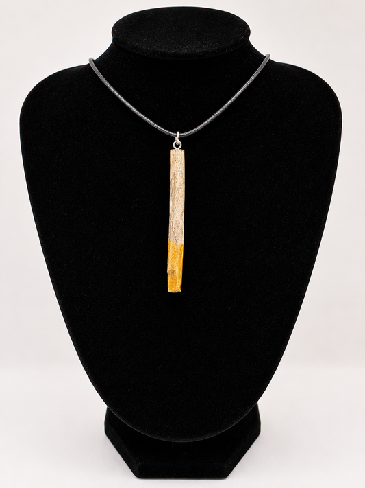 Driftwood pendant necklace featuring metallic painted style design