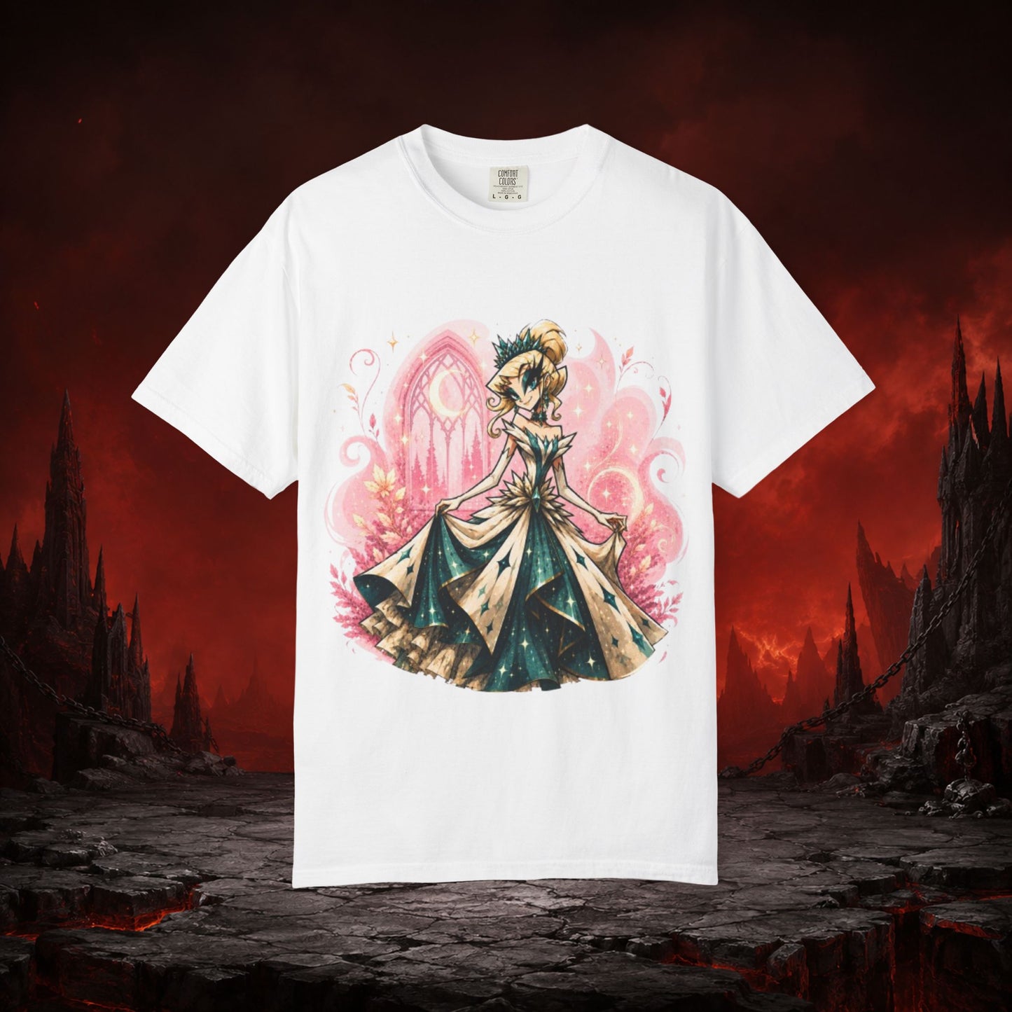 Cinderella Inspired Hellverse Cinderella in Ballgown 100% Cotton Graphic T-Shirt