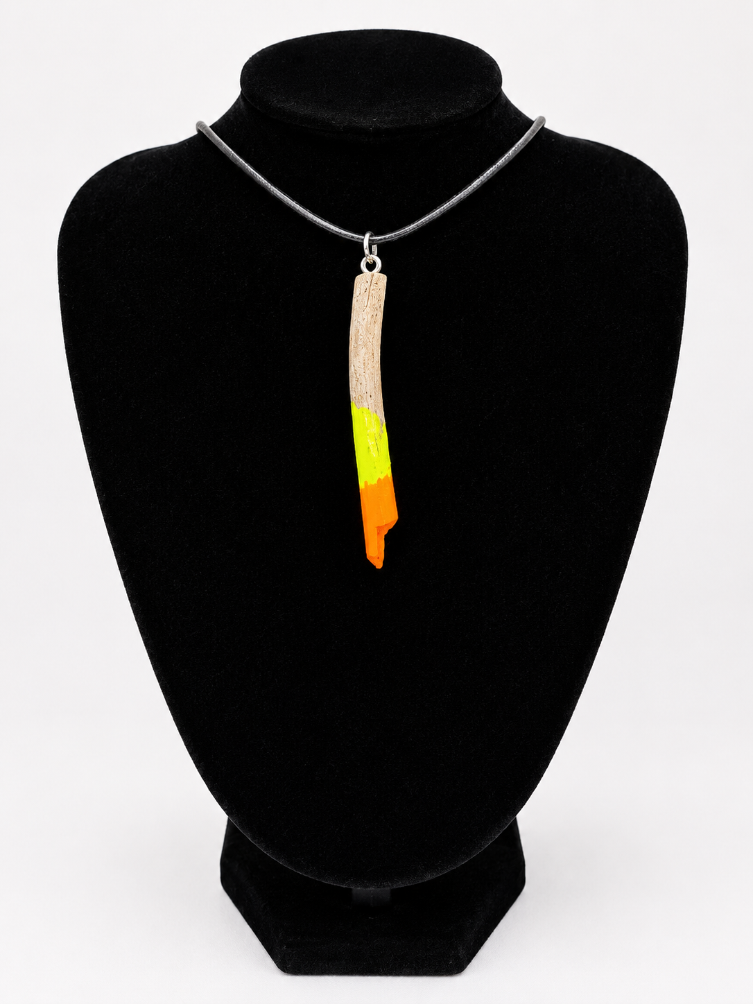 Driftwood pendant necklace featuring art painted style design