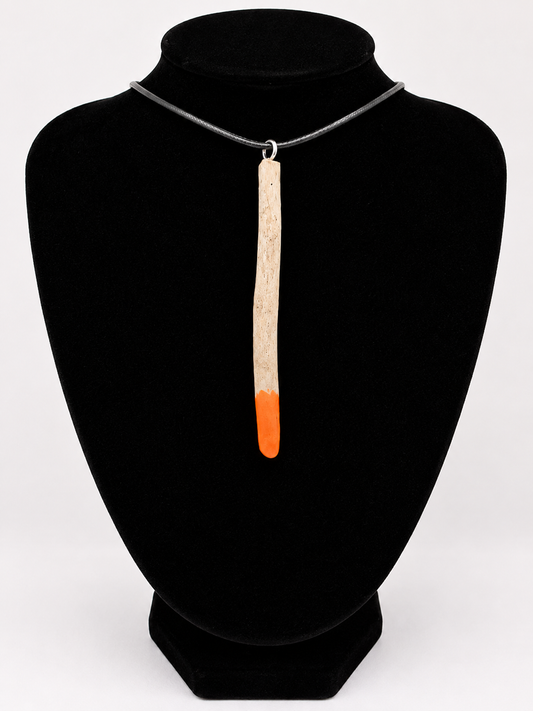 Driftwood pendant necklace featuring art painted style design