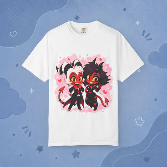 Helluva Boss Inspired Moxxie & Millie 100% Cotton Graphic T-Shirt