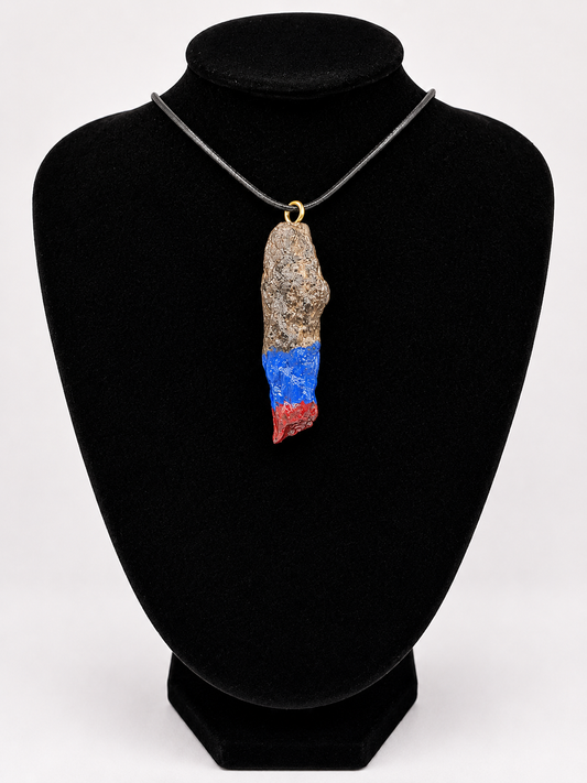 Driftwood pendant necklace featuring art painted style design