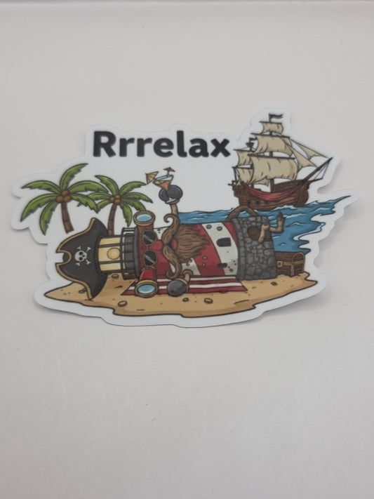 Beacon Lighthouse (Rrrelax) - Seaside & Humour Die-Cut Sticker