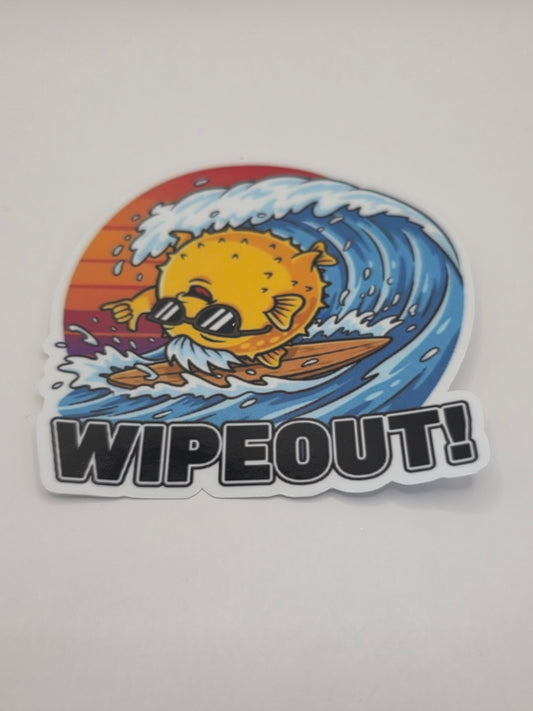 Gaz Pufferfish (Wipeout) - Seaside & Humour Die-Cut Sticker